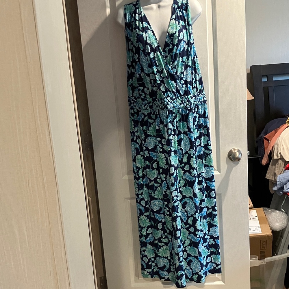 Harper Floral women’s One Piece in Blue and Green maxi dress